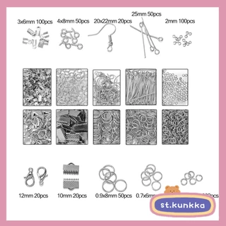 ตะขอเกลียว ชุดเครื่องมือทําเครื่องประดับ ชุดกล่องตะขอ ต่างหู DIY