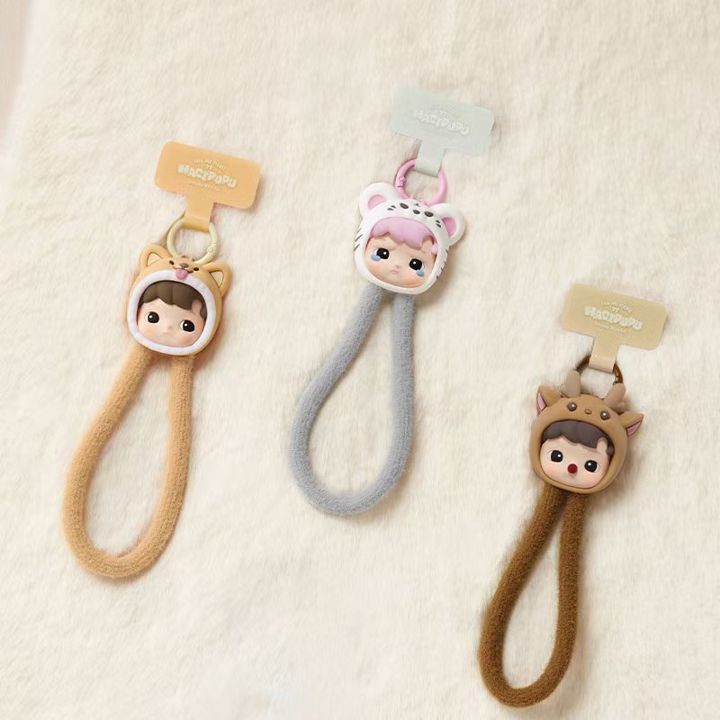 ของแท้ POPMART HACIPU Animal Sticker Sticker Series-Mystery Box Mobile Phone Lanyard