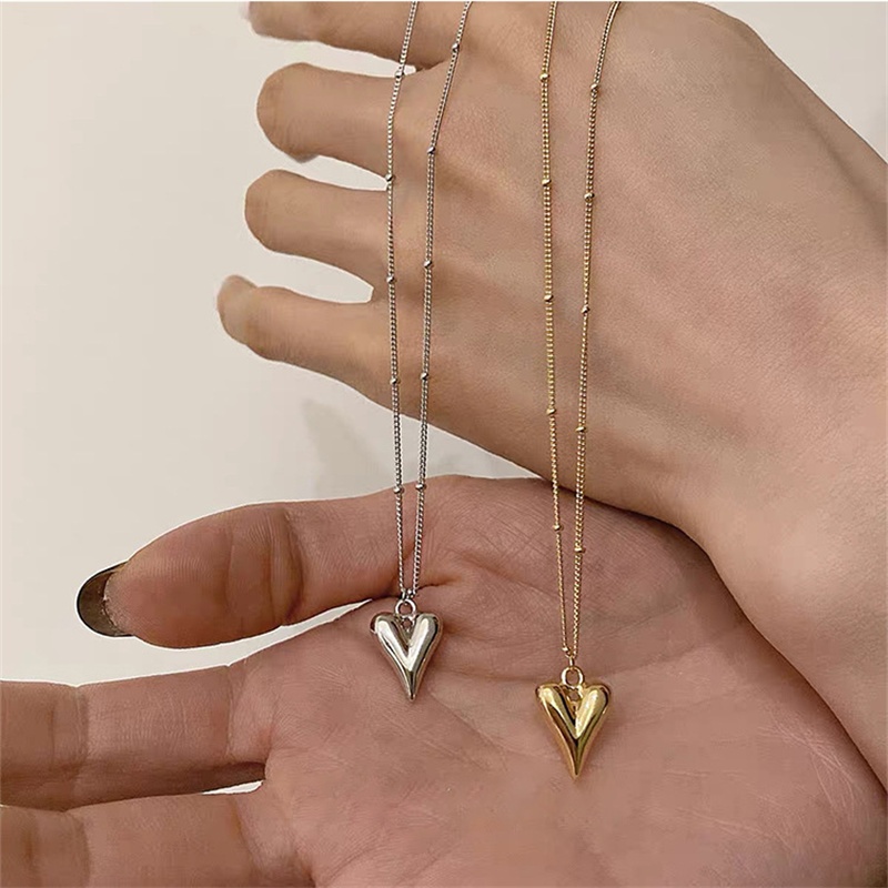 แฟชั่นสร้อยคอหัวใจเกาหลี Love Neckalce Clavicle Chain สําหรับผู้หญิงเครื่องประดับของขวัญวันวาเลนไทน์