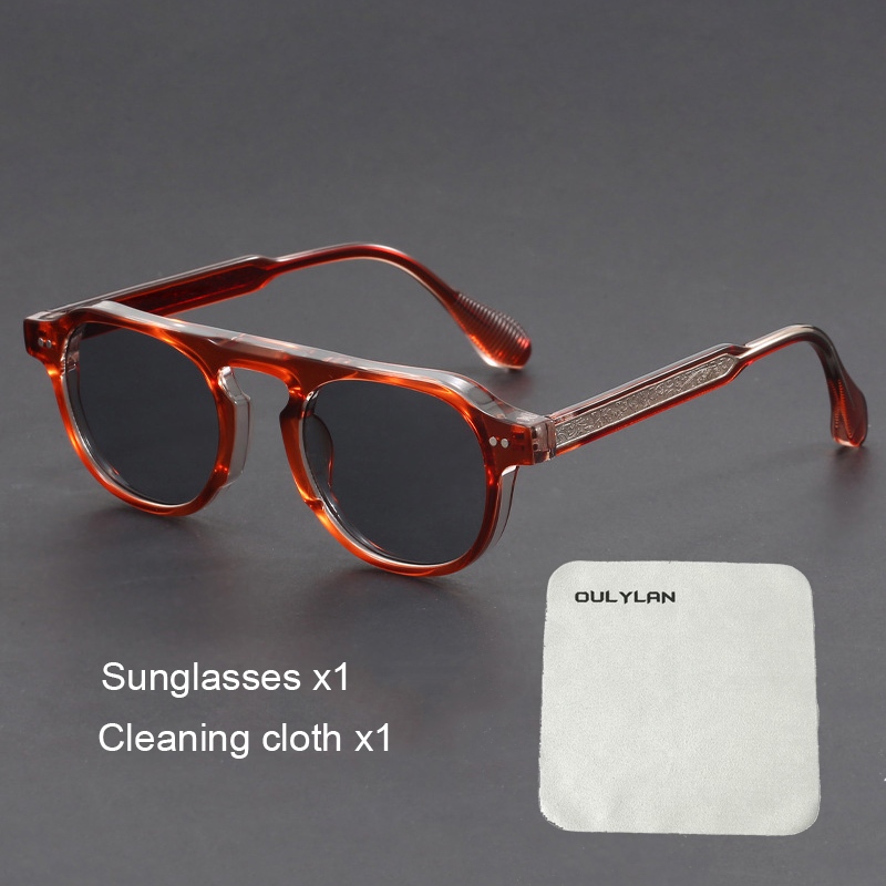 แว่นกันแดดผู้ชายแฟชั่น Polarizing retro บุคลิกภาพผู้หญิงกรอบใหญ่ TR แว่นกันแดด Progressive เลนส์สี Fresh Matching UV Protection แว่นตา