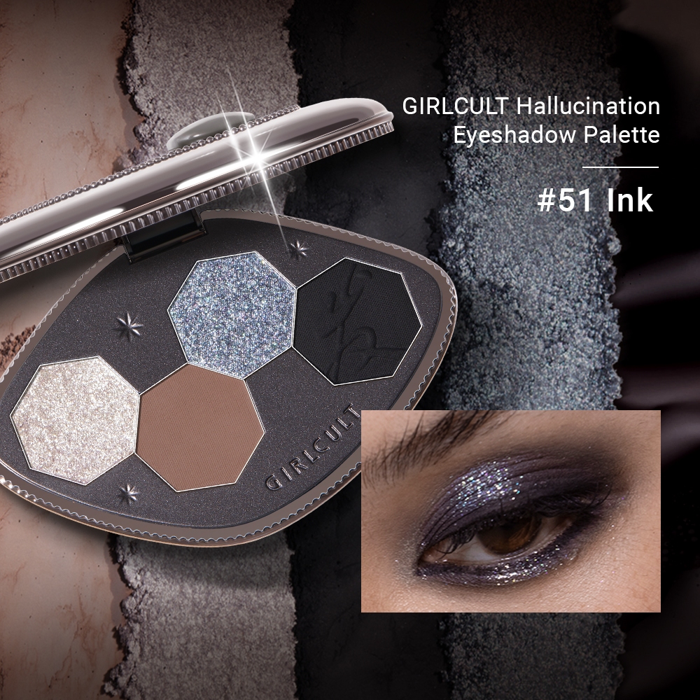 Girlcult Dark series อายแชโดว์ สี่สิ่งประดิษฐ์ ใหม่ โลหะ แวววาว สร้างสรรค์ สี สาวเท่ แฟชั่น อายแชโดว์