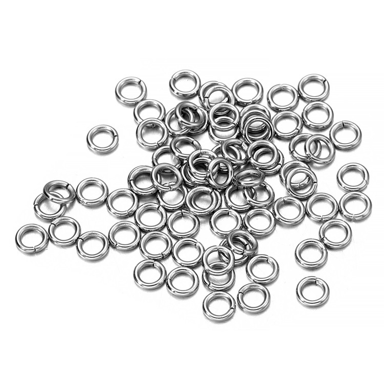 St.kunkka 200 ชิ้น / ล็อต 4 5 6 8 10 มม ห่วงแหวนสเตนเลส สำหรับทำเครื่องประดับ18Kแหวน
