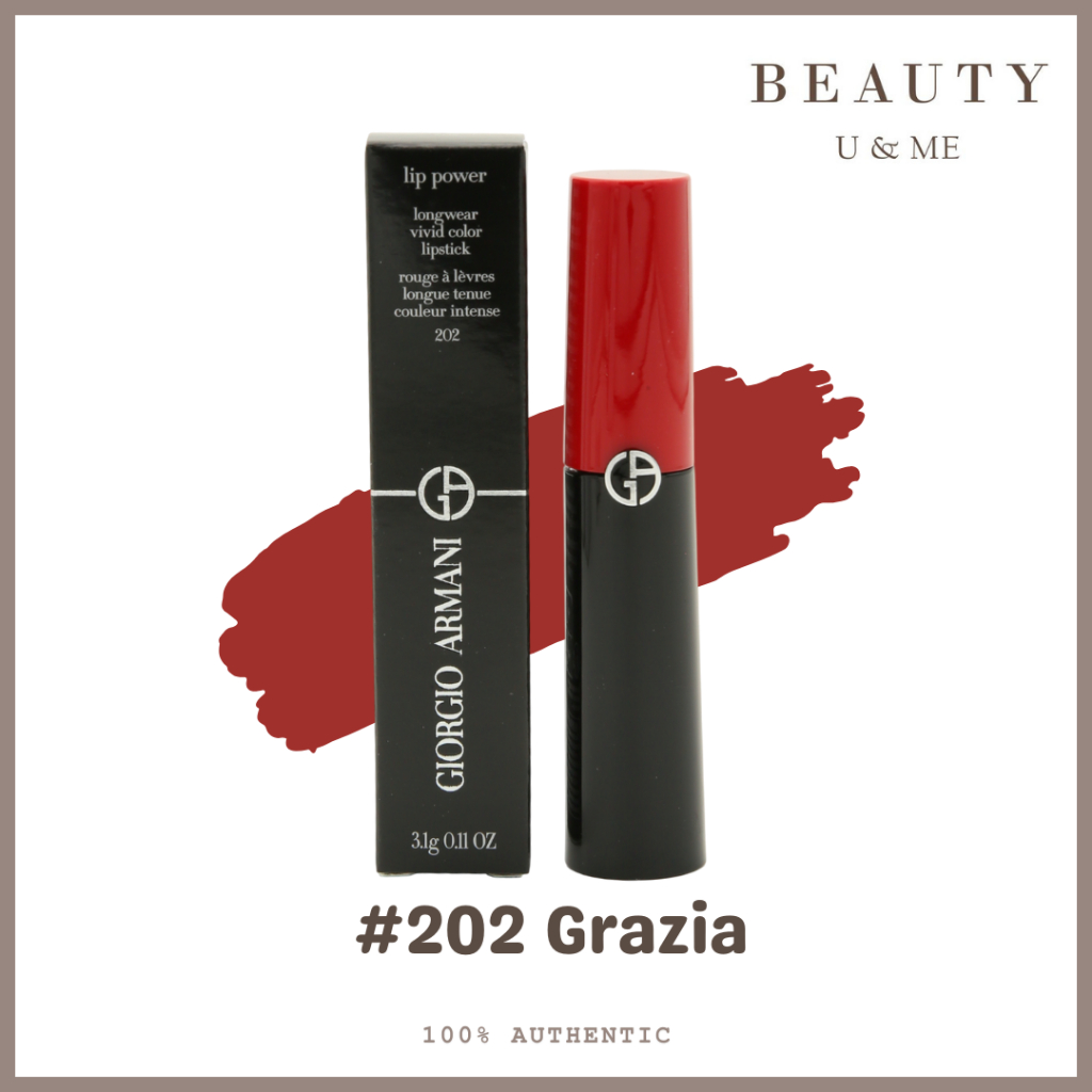 Giorgio ARMANI Lip Power ลิปสติกซาตินติดทนนาน 3.1g #202 กราเซีย