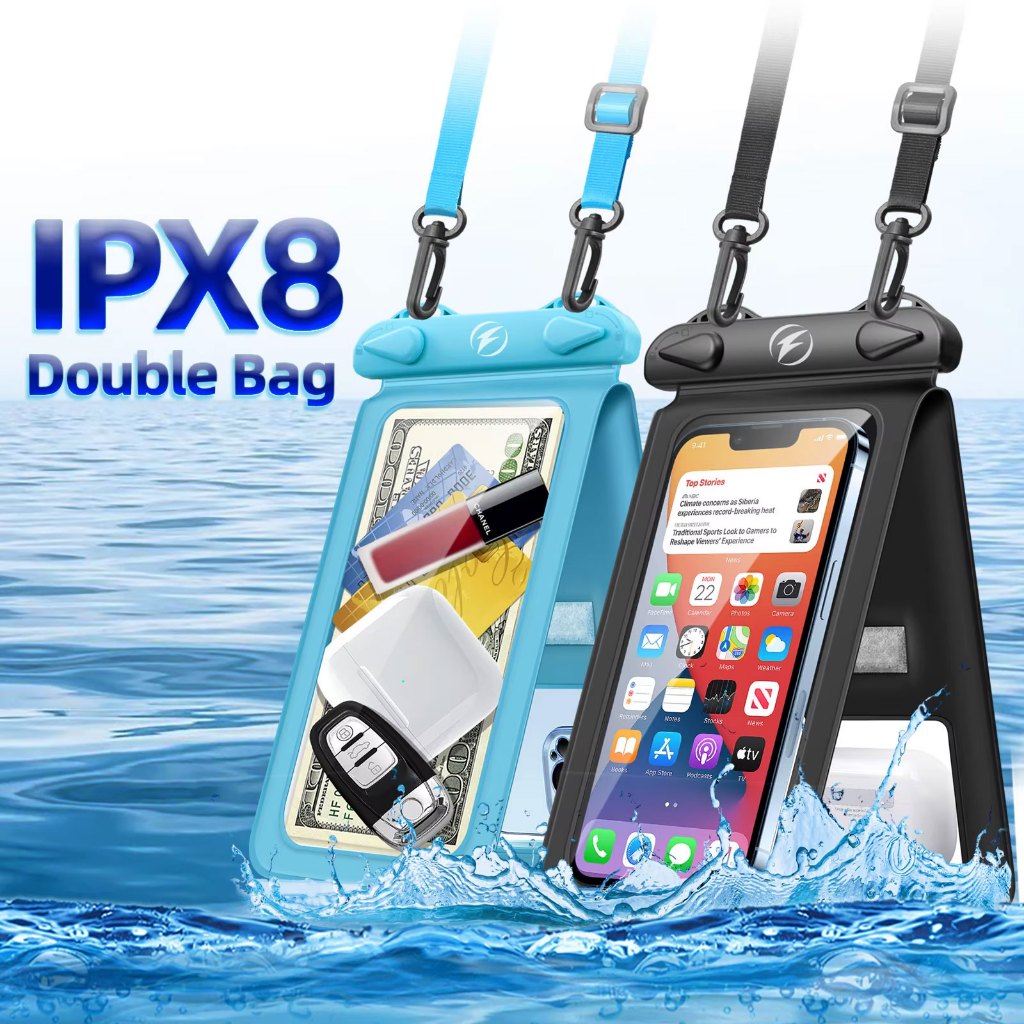 Ankndo 2 in 1 เคสโทรศัพท์มือถือ กันน้ํา IPX8 พร้อมสายคล้องคอ กันน้ํา สําหรับสระว่ายน้ํา ชายหาด
