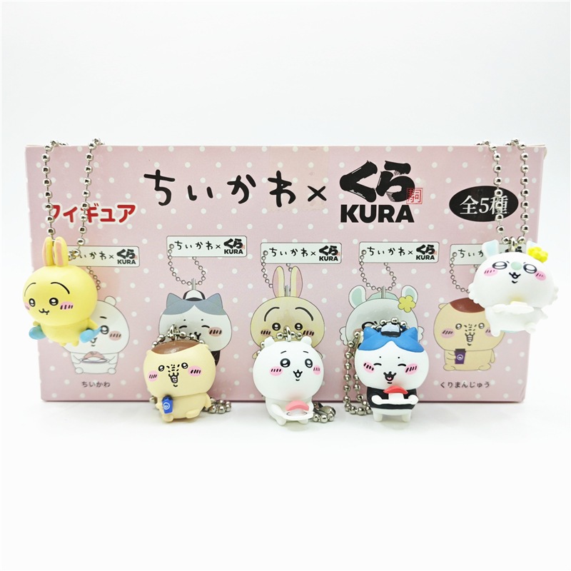 5 ชิ้น/เซ็ต 2-3 ซม.Chikawa อะนิเมะรูป Key Chain ตกแต่ง Hachiware Usagi ซูชิ Joint เงิน Q รุ่น PVC ตัวเลขการกระทําตุ๊กตาของเล่น