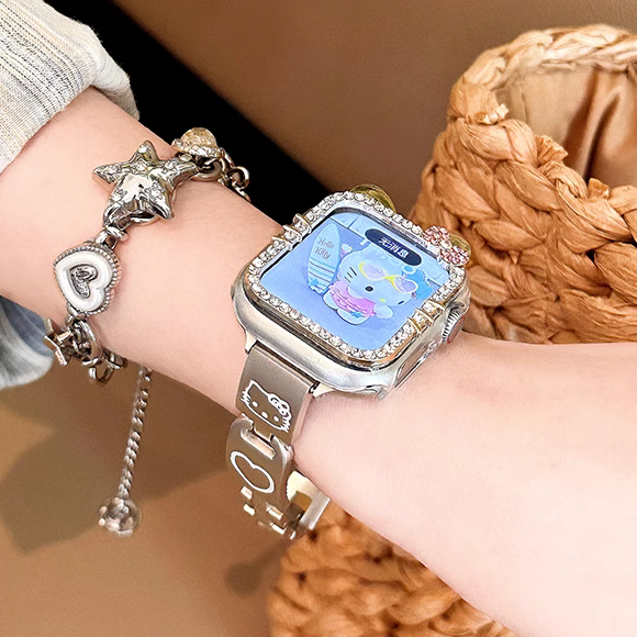Compatible For i Watch Strap + Diamond Cover Compatible For i Watch Case For Watch Series10 9 876543