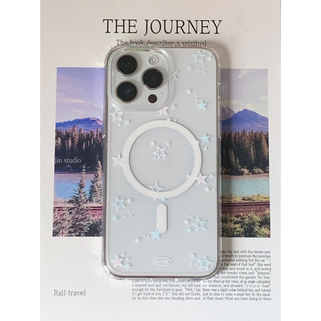 เกาหลีเกาหลีIns Niche Blue Star Simple Girlyไร้สายแม่เหล็กกรณีเคสโทรศัพท์เหมาะสําหรับ17/16/15promax/14สไตล์ใหม่15proหญิง15เคสโทรศัพท์14Promax/13 – โปรปัง