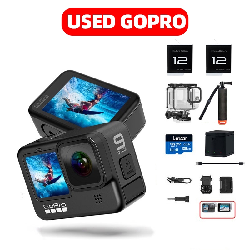 Gopro HERO 9 Black Action Gopro Camera 5K Videos 20MP Photos Sport Cameras Color Front Screen มือสอง