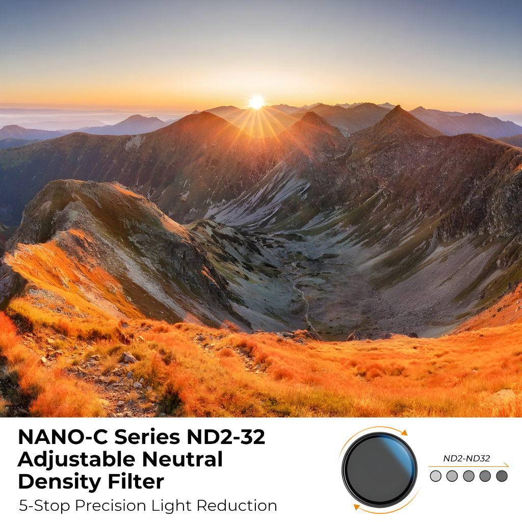 K&f Concept Nano-C ND2-ND32 (1-5 Stops) ฟิลเตอร์ ND ตัวแปรเคลือบ 18 ชั้น (37mm-82mm)