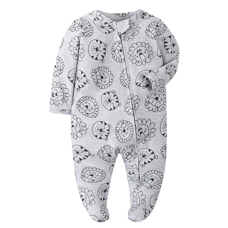 เสื้อผ้าเด็กแรกเกิดสีทึบไม้ไผ่นุ่มเรยอนผ้าฝ้ายเสื้อคลุมหลวมๆสองทางซิป ชุดจั๊มสูท 0-24 เดือน พีเจส์ nhtgown - รูปที่ 2