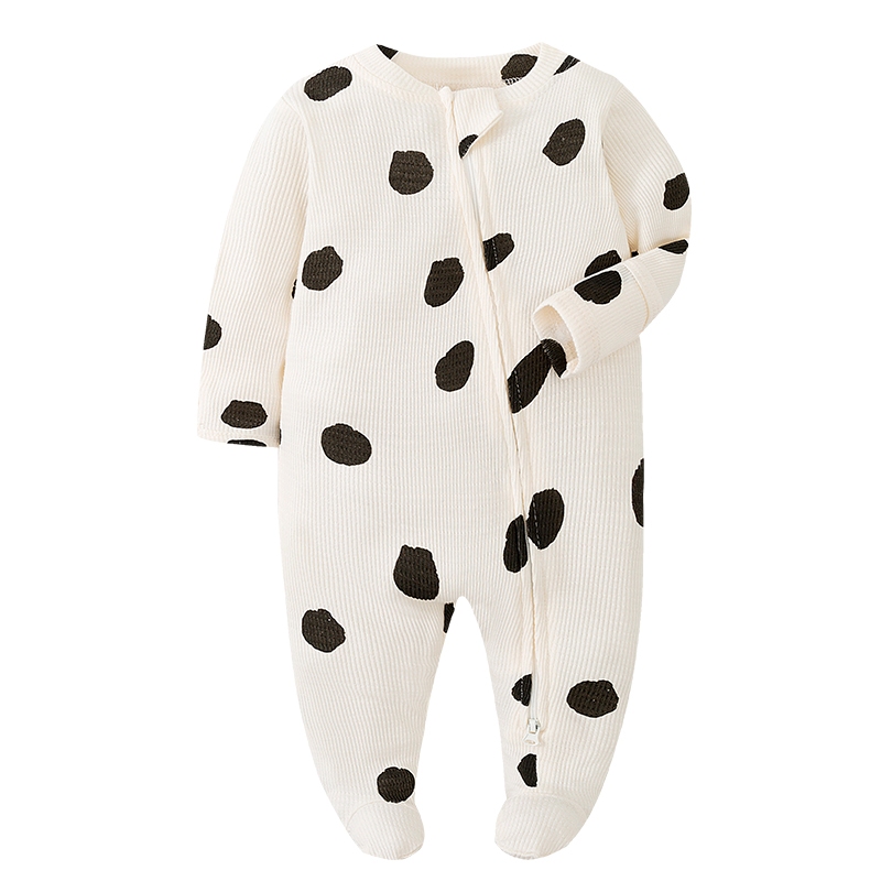 เสื้อผ้าเด็กแรกเกิดสีทึบไม้ไผ่นุ่มเรยอนผ้าฝ้ายเสื้อคลุมหลวมๆสองทางซิป ชุดจั๊มสูท 0-24 เดือน พีเจส์ nhtgown - รูปที่ 4