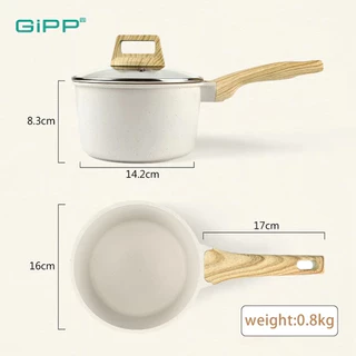 GiPP หม้อนม หม้อต้มพร้อมฝาปิด เหมาะสําหรับเตาแก๊สและเตาแม่เหล็กไฟฟ้า 16/18 ซม.