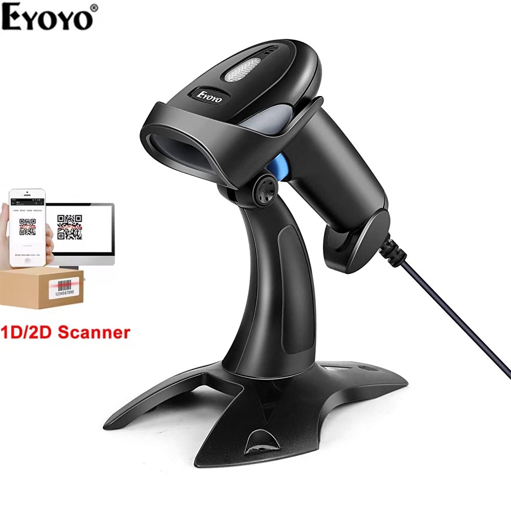[🔥2D wired scanner🔥 ]Eyoyo แบบมีสาย 1D 2D QR Barcode scanner USB แบบมีสายมือถือ DataMatrix PDF417 Ma