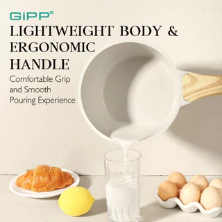 GiPP หม้อนม หม้อต้มพร้อมฝาปิด เหมาะสําหรับเตาแก๊สและเตาแม่เหล็กไฟฟ้า 16/18 ซม.