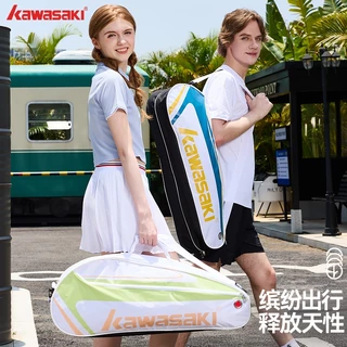 KAWASAKI กระเป๋าแบดมินตันคาวาซากิให้รองเท้า ข8366&ก8354แร็กเก็ตควร แร็กเก็ตกีฬาไหล่เดี่ยวกระเป๋าเทนนิสแบบพกพากีฬากระเป๋า (สําหรับ 3 ไม้)