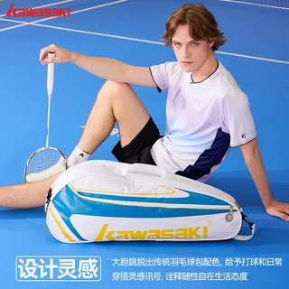 KAWASAKI กระเป๋าแบดมินตันคาวาซากิ ข8366&ก8354 หนึ่งไหล่แฟชั่นผู้ชายและผู้หญิง 3 แพ็คมืออาชีพความจุขนาดใหญ่แบบพกพามือถือ แร็กเก็ต กร