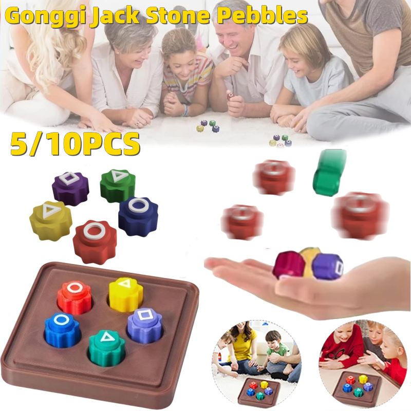 5 ชิ้น/เซ็ต Gonggi Jack Stone Pebbles ชุดตลกเกาหลีแบบดั้งเดิมเกมเล่นมือ Eye การประสานงานการฝึกอบรมเกมกระดานครอบครัว