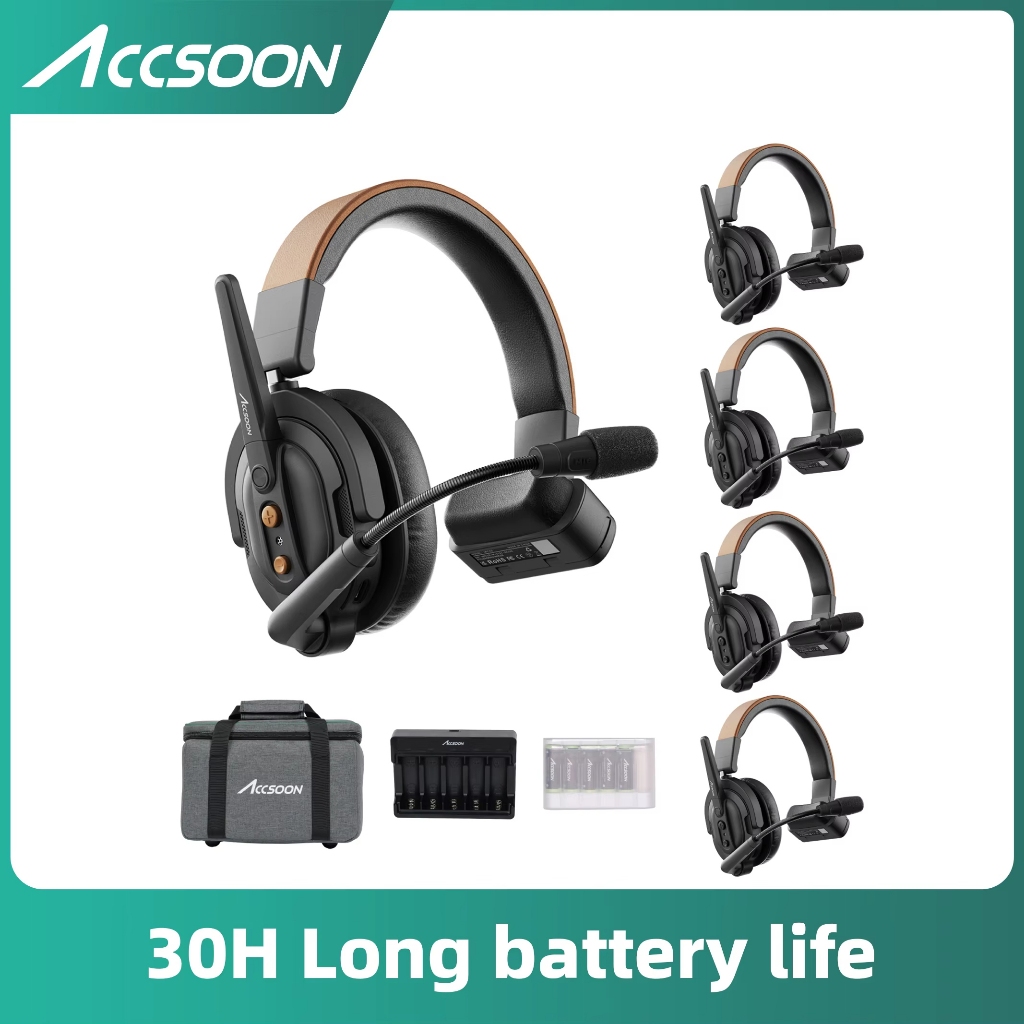 Accsoon CoMo SE 2.4GHz Full-duplex ชุดหูฟังไร้สายหูฟังสื่อสารอินเตอร์คอมระบบหูฟังพูดคุย 400m ENC 1V4