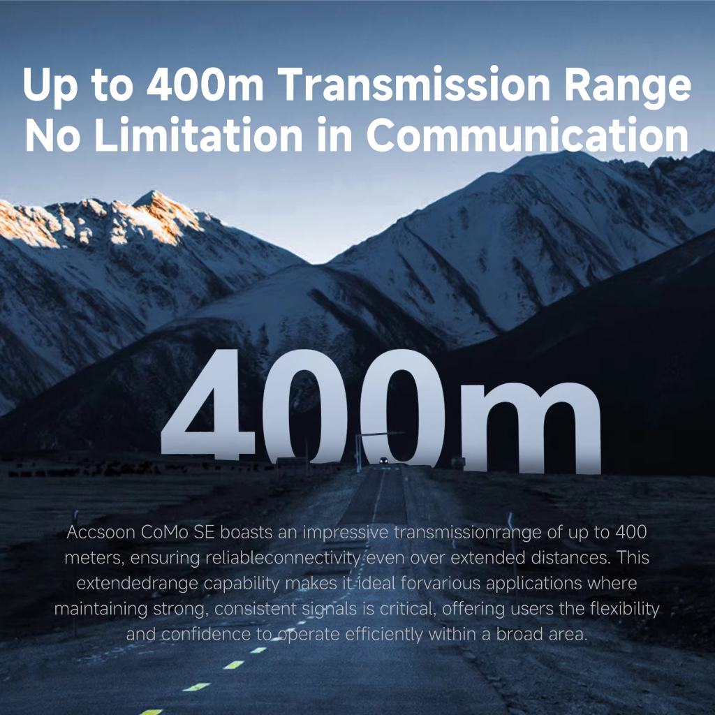 Accsoon CoMo SE 2.4GHz Full-duplex ชุดหูฟังไร้สายหูฟังสื่อสารอินเตอร์คอมระบบหูฟังพูดคุย 400m ENC 1V4