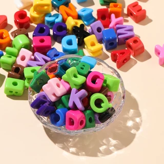 St. kunkka 10 ชิ้น 21mm ลูกปัดตัวอักษร ผสมสีตัวอักษรอะคริลิคภาษาอังกฤษ A-Z จี้ลูกปัดขนาดใหญ่สําหรับ DIY สร้อยข้อมือลูกปัดสร้อยคอ