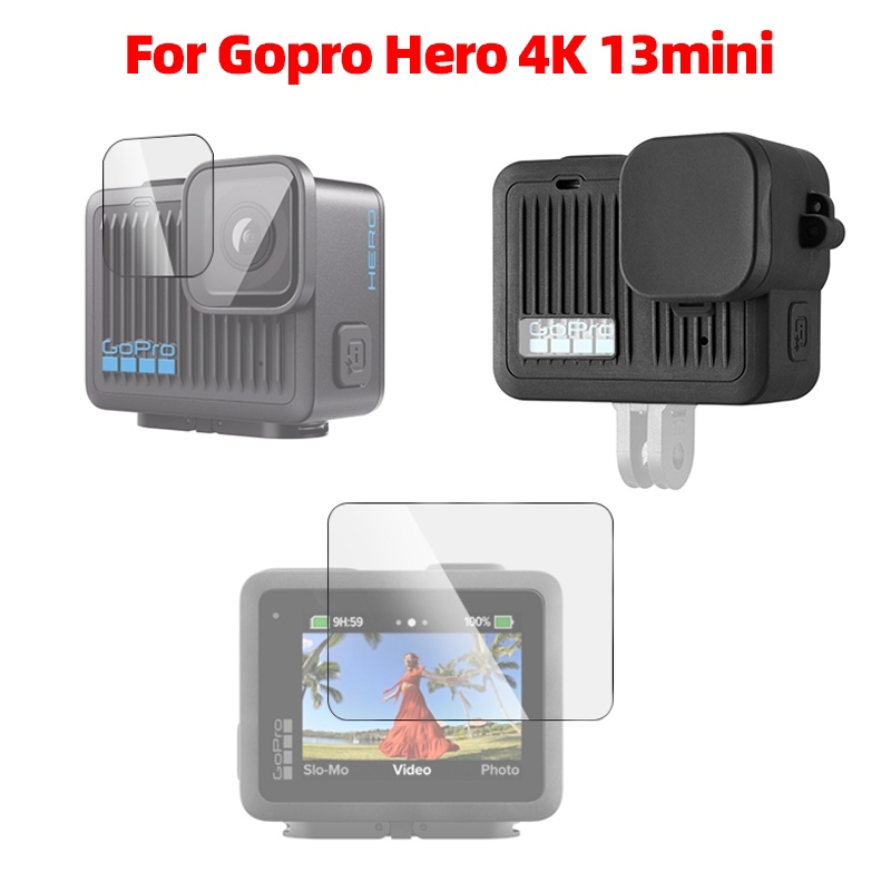 สําหรับ Gopro Hero 4K 13 Mini Action กล้องซิลิโคนกระจกนิรภัย Protetive กรอบเย็นรองเท้าฟิล์มเลนส์ฝาครอบชุดอุปกรณ์เสริม