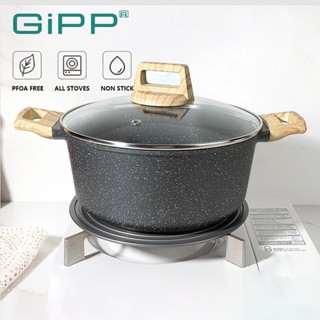 GiPP หม้อซุป หม้อกระทะแบบไม่ติด 24/28 ซม. พร้อมฝาปิด ใช้ได้ก…