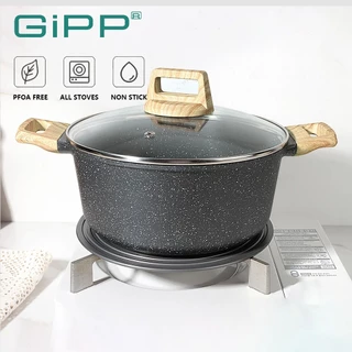 GiPP หม้อซุป หม้อกระทะแบบไม่ติด 24/28 ซม. พร้อมฝาปิด ใช้ได้กับเตาทั้งหมด ส่งจากไทย