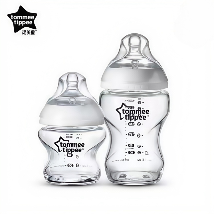 Tommee Tippee Closer to Nature ขวดแก้ว 5oz/150ml,8oz/250ml พร้อมจุกนมไหลช้า (82147)