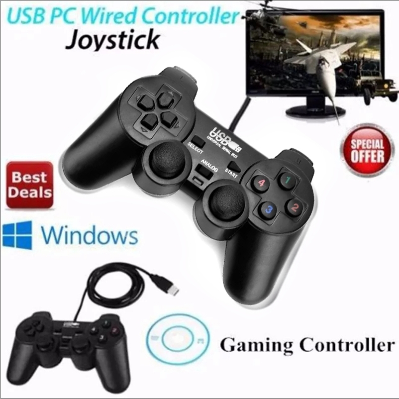 จอยเกมส์ PC จอยสติ๊ก JOYSTICK Sequential Gaming Controller แบบสาย USB สำหรับเล่นเกม WIN7-WIN11