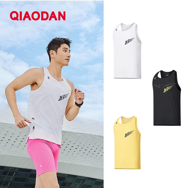 Qiaodan Feiying PB เสื้อกั๊กผู้ชายกีฬาไม่มีรอยต่อแขนกุดวิ่ง Breathable สบาย BVS23231232
