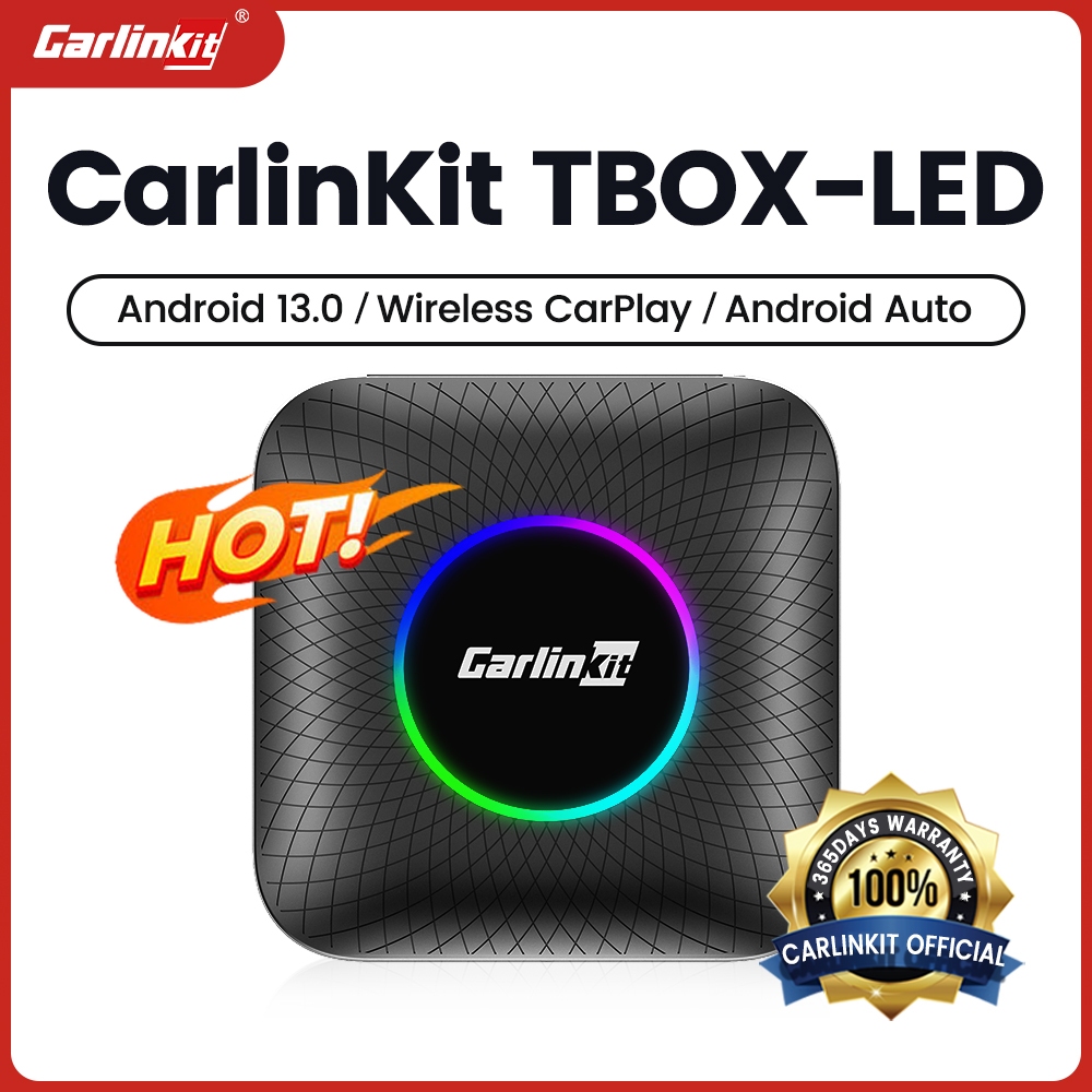 Carlinkit Ai Box LED Android 13 กล่องแอนดรอยด์สำหรับรถยนต์ รองรับ Wireless CarPlay และ Android Auto 