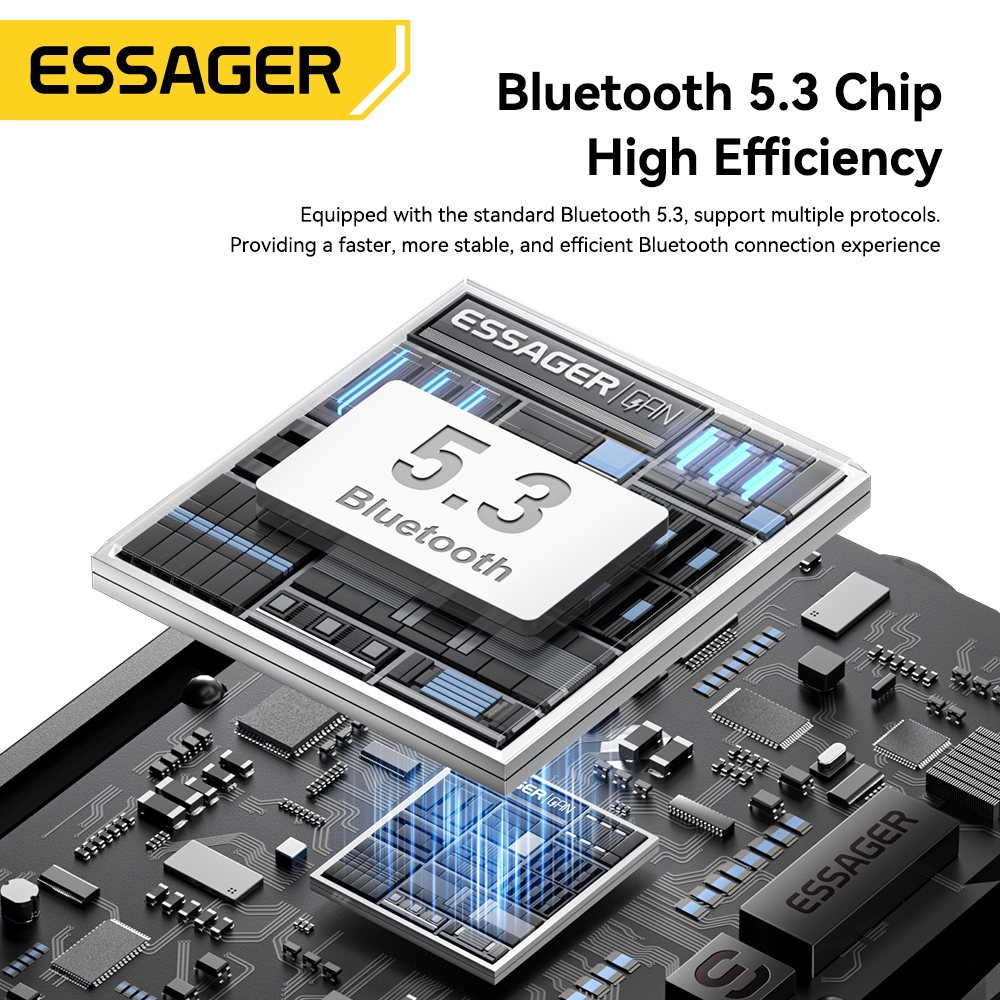 อะแดปเตอร์บลูทูธ Essager 5.3 ไมโครโฟนในตัวคุณภาพไฮไฟเสียงที่ชัดเจน