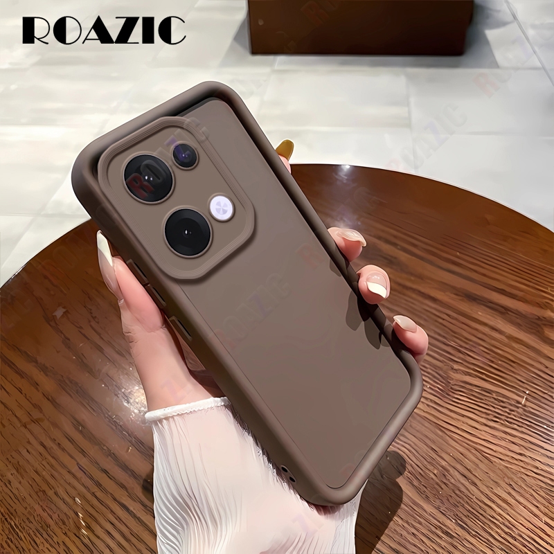 ซิลิโคนเหลวสีทึบเคสโทรศัพท์สําหรับ OPPO Reno 13 5G กล้องปกป้องกันชนกันกระแทกป้องกันนุ่มปกหลัง STY01