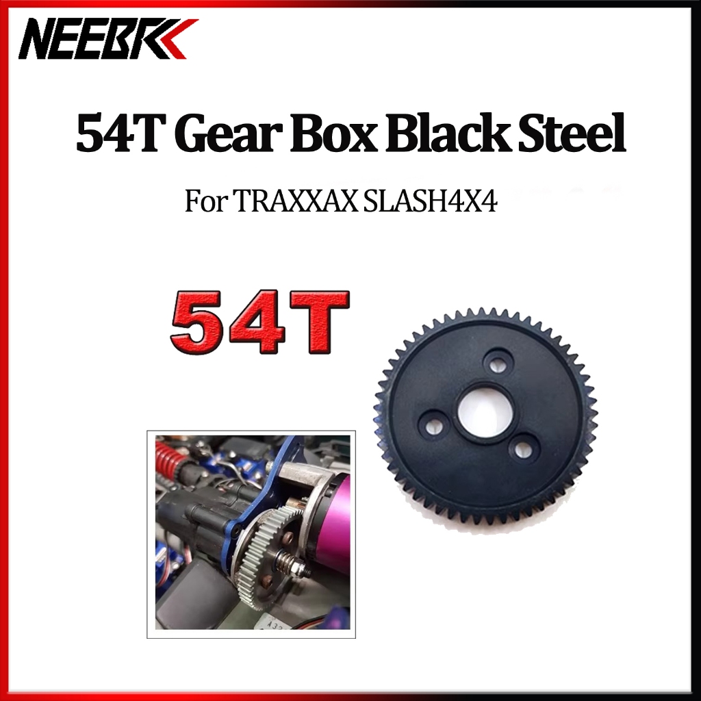 Neebrc 54T กล่องเกียร์เหล็กสีดําสําหรับ 1/10 Traxxas Slash 4X4 Stampede SUMMIT RC รถ E-REVO Huanqi72