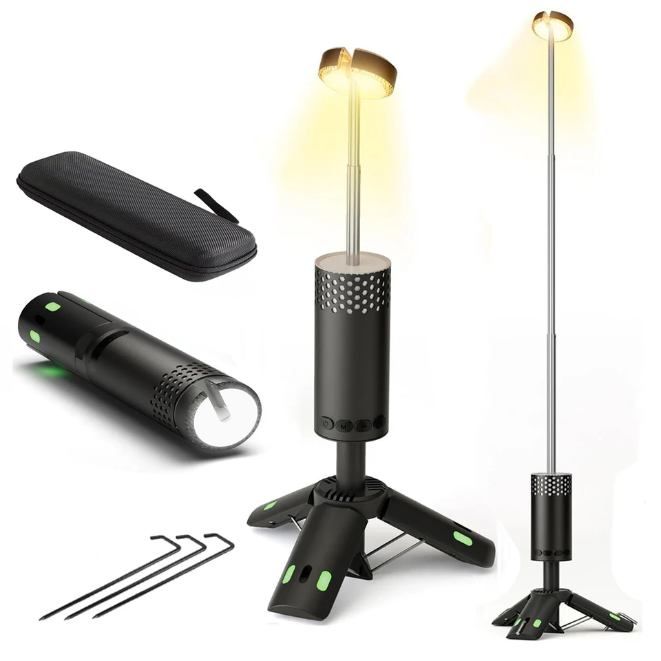 Telescopic Camping Light 10000mAh USB ชาร์จแบบพกพา LED ทํางานแม่เหล็กขาตั้งกล้องฐานเต็นท์ Telescopic Camping โคมไฟ
