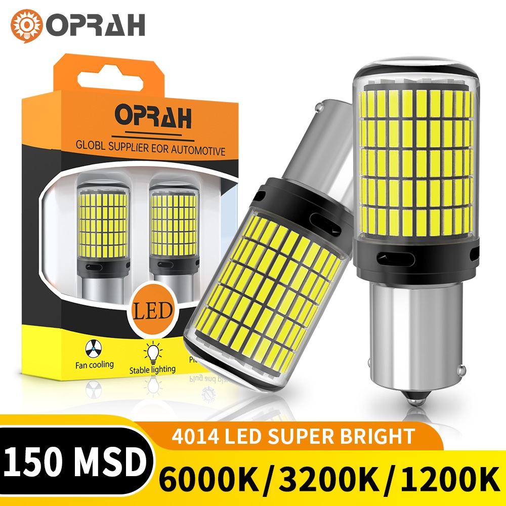 [OPRAH] หลอดไฟท้ายรถยนต์ LED 1156 ดวง 1156 BAU15S PY21W 1157 Bay15d P21-5W T20 7440 W21W 7443 W21-5W T25 3157 4014 150SMD 1 คู่