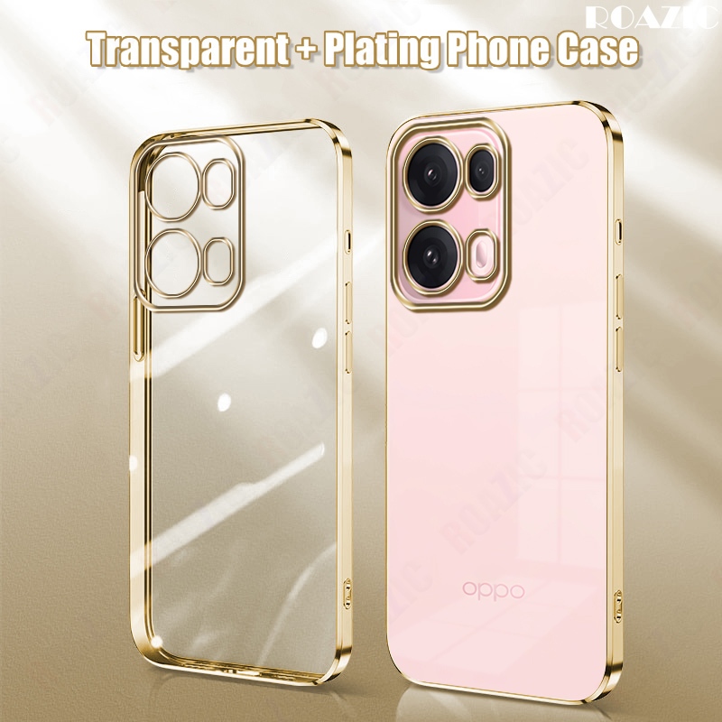 สําหรับ OPPO Reno 13 Pro 5G เคสโทรศัพท์หรูหราชุบขอบโปร่งใสปลอกซิลิโคนอ่อนนุ่มกันกระแทกฝาครอบใส SSY01