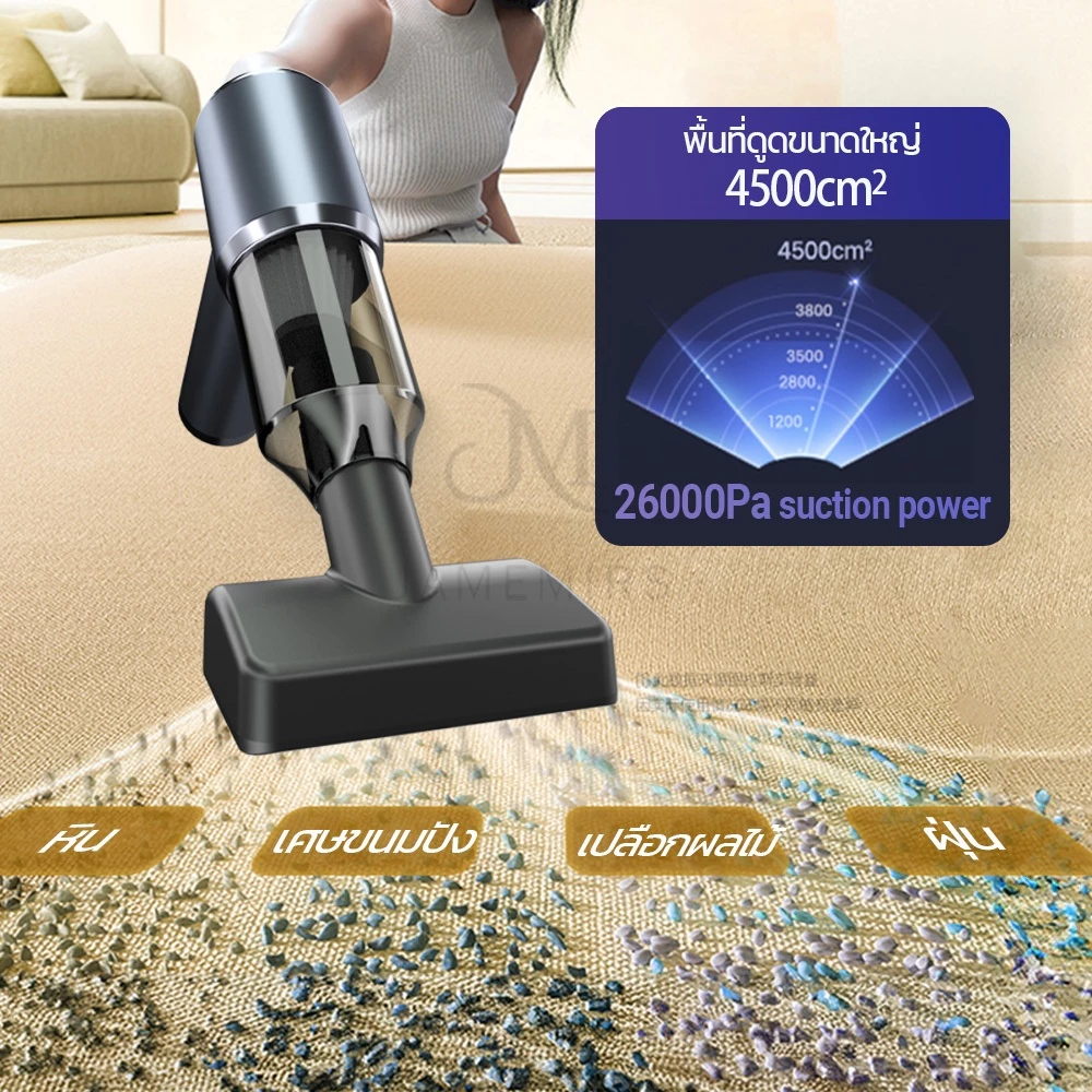 JameMirs 7in1 เครื่องดูดฝุ่นไร้สาย 26000Pa Wet&Dry ดูดฝุ่นในรถ/บ้าน พกพา thumbnail 5