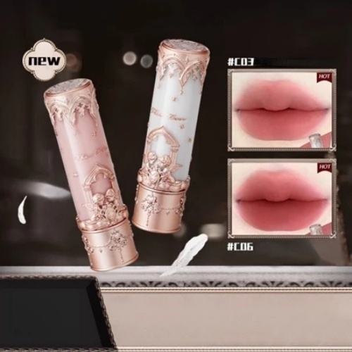 Flower Knows Angel lip clay stick ลิปสติกเนื้อแมทปกปิดเส้นริมฝีปากและไม่ติดถ้วยลิปสติก