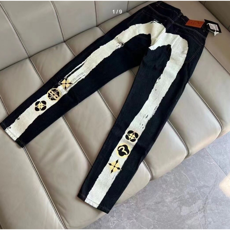 Heavy Seiko Version Back Side Printing Small Label Printing Jeans Unisex