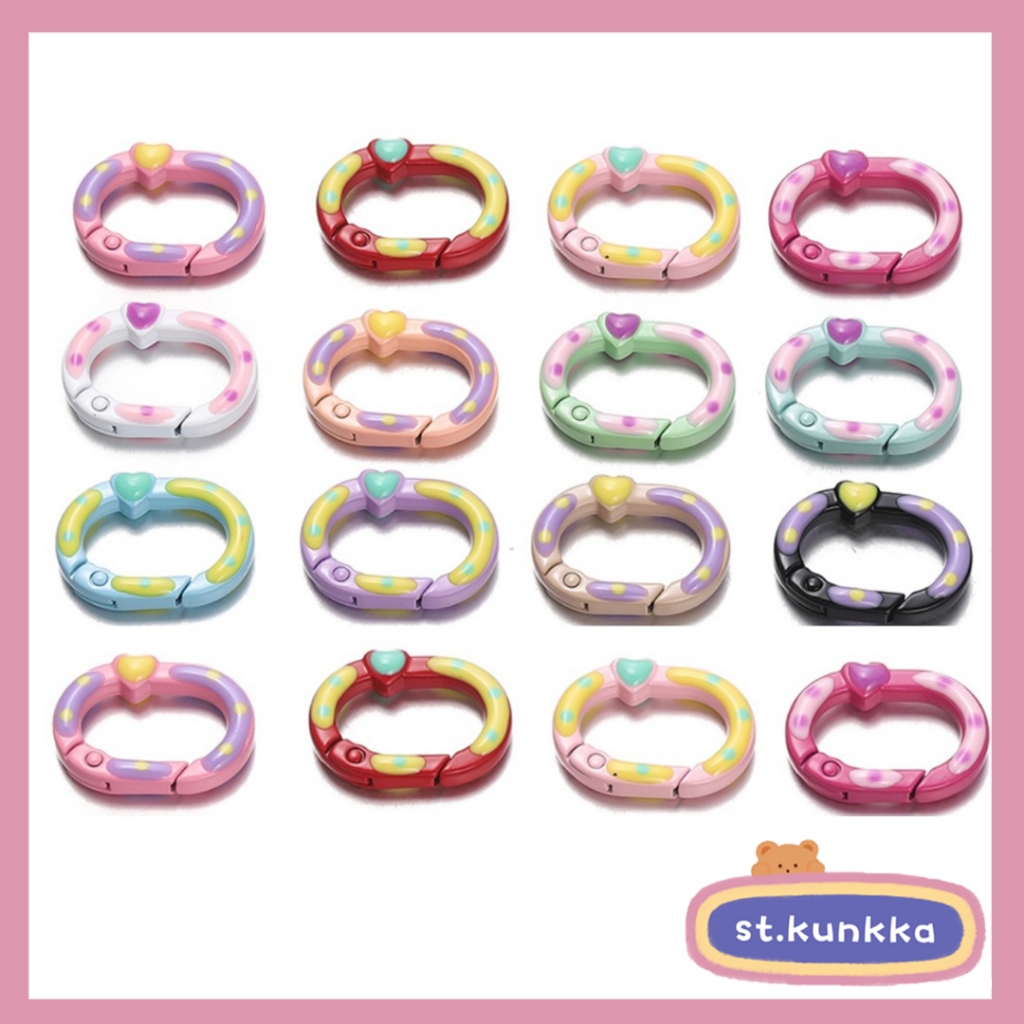 ST.KUNKA พวงกุญแจ DIY 2 ชิ้น แหวนถักโครเชต์น่ารัก