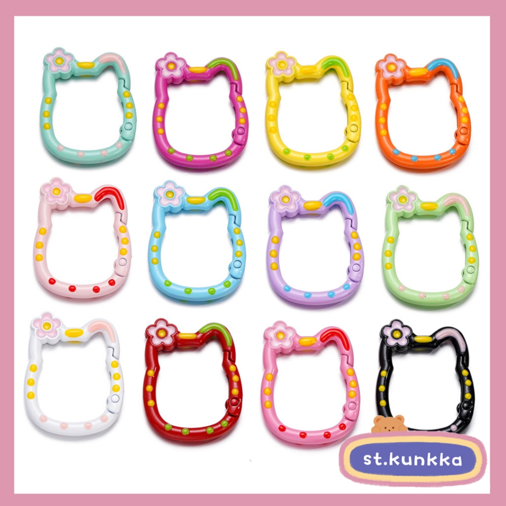 St.kunkka 1-5 ชิ้นโลหะผสมฤดูใบไม้ผลิหัวเข็มขัดรูปแบบลูกแมวพวงกุญแจสําหรับของขวัญของที่ระลึก DIY