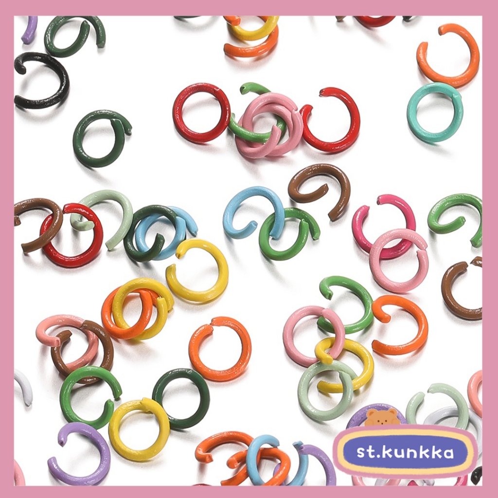 St.kunkka 200pcs.สีเหล็กเปิดแหวนหลายสีแหวนการเชื่อมต่อแหวนเดี่ยวสําหรับ diy Handmade สร้อยข้อมือสร้อยคออุปกรณ์เสริมเครื่องประดับ