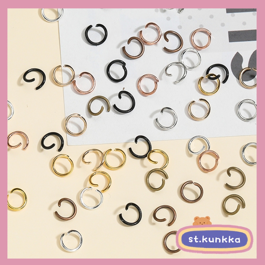 St.kunkka 0.7 * 4 มม.เปิดแหวน 200 ชิ้นรอบกระโดดแหวนลูกปัดเชื่อมต่อ DIY ทําสร้อยข้อมือสร้อยคอเครื่องประดับวัสดุอุปกรณ์เสริม