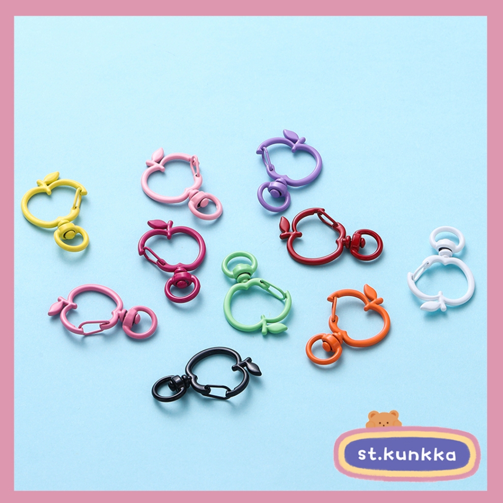 St.kunkka พวงกุญแจอัลลอย ลายแอปเปิ้ล ขนาด  สําหรับทําพวงกุญแจ DIY 5 ชิ้น