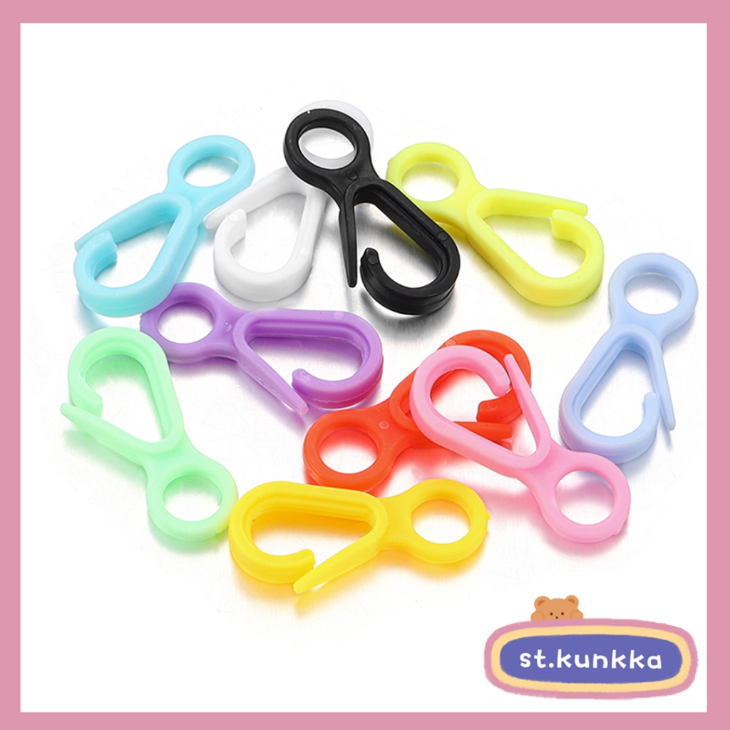 50 ชิ้น/ชุด 15X33 มม. ตะขอพลาสติก ตะขอก้ามปูสี