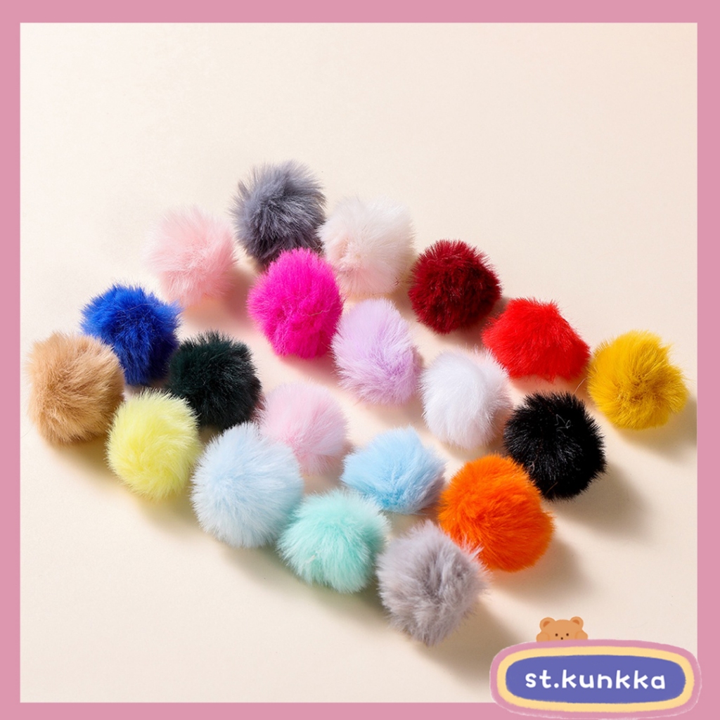St.kunkka ลูกบอลขนกระต่าย ปอมปอม 8 ซม. 5 ซม. สําหรับตกแต่ง 3 ชิ้น