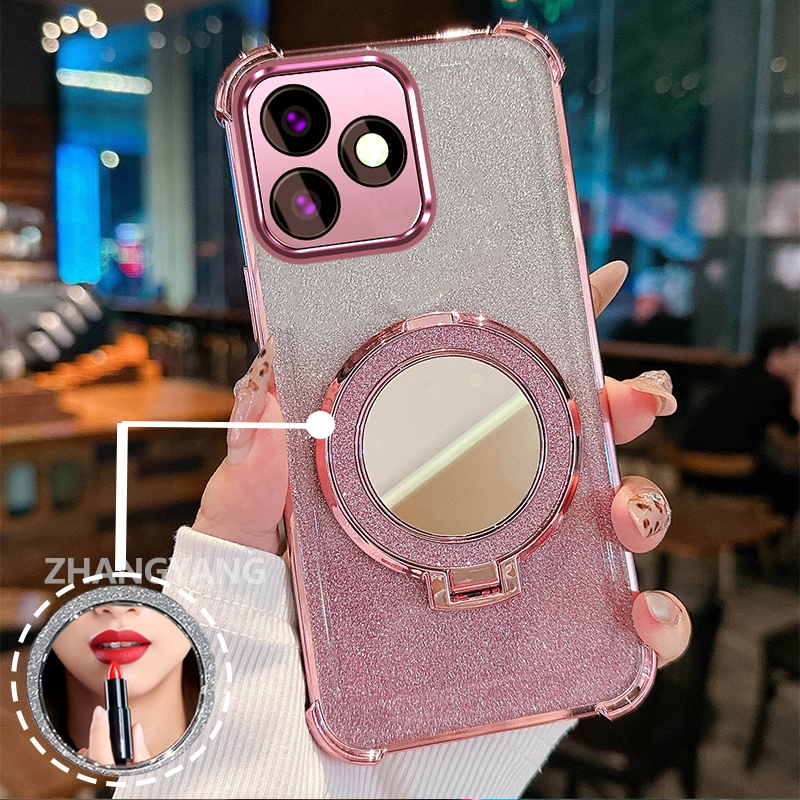 เคสสําหรับredmi note 14 note 14 Proสี่มุมแฟลชAnti Fallเคสโทรศัพท์ความงามTouch Upกระจกออกแบบใหม่วงเล็บมือTPU soft case