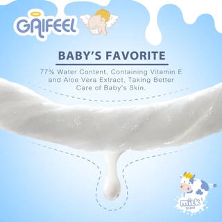 【ซื้อ 3 แถม 3】GAIFEEL ผ้าเช็ดเปียกกลิ่นนมวัว ผ้าเช็ดเปียกไร้แอลกอฮอล์ 80 แผ่นต่อแพ็ค