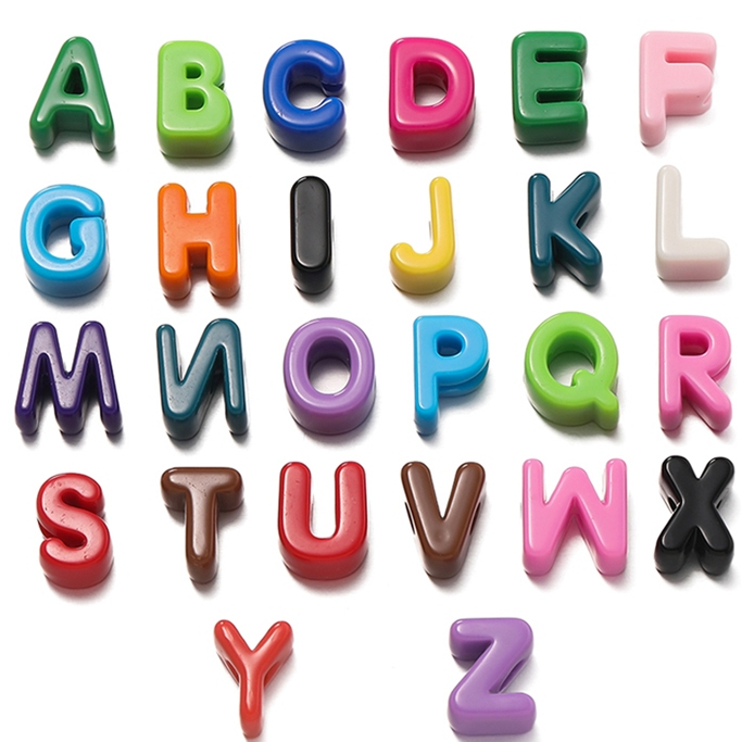 St. kunkka 10 ชิ้น 21mm ลูกปัดตัวอักษร ผสมสีตัวอักษรอะคริลิคภาษาอังกฤษ A-Z จี้ลูกปัดขนาดใหญ่สําหรับ DIY สร้อยข้อมือลูกปัดสร้อยคอ